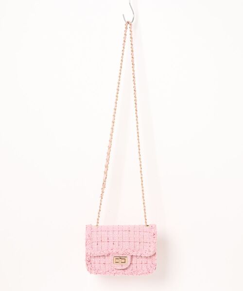 ☆VIP限定☆おしゃれ☆ ツイード ショルダーバッグ ピンク ga styiro（スタイロ） ショルダーバッグ バッグ ツイードショルダー