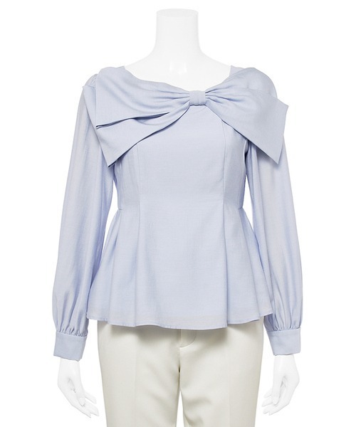 【新品未使用】CELFORD リボンデザインブラウス GRY 38 リボンデザインブラウス(ブラウス・シャツ)｜TOPS（トップス