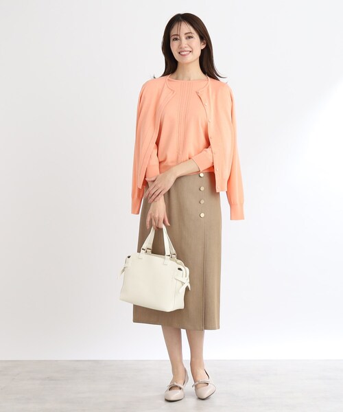 カーディガン 「夏SALE／WEB限定カラーあり／アンサンブル可」比翼仕立てニットカーディガン レディース Reflect カーディガン 「夏SALE／WEB限定カラーあり