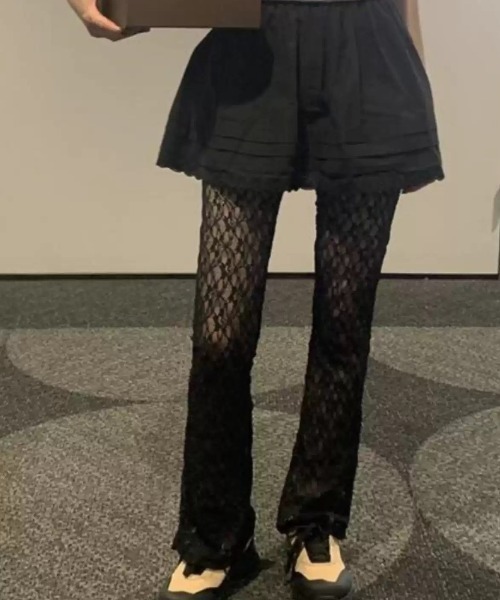 パンツ レーススリム フレアパンツ レディース : ZOZOTOWN Yahoo