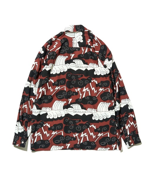 COTTON PAN 有刺鉄線柄 レーヨン半袖シャツ サイズ2（M）コットンパン COTTON PAN 有刺鉄線柄 レーヨン半袖シャツ サイズ2（M