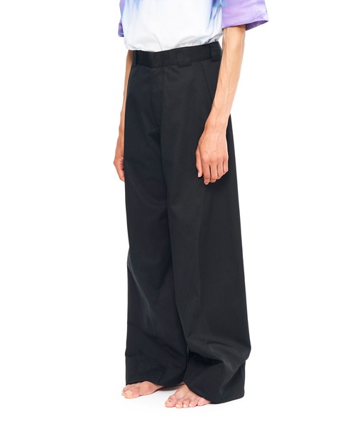 YUKI HASHIMOTO TWISTED WORK PANTS ブラック YUKI HASHIMOTO（ユウキ ハシモト）のTWISTED WORK PANTS BLACK