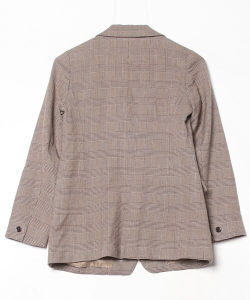 SLOBE IENA(IENA SLOBE) / テーラードジャケット/FREE/リネン/KHK/チェック/25-010-912-6000-1-0 SLOBE IENA（スローブイエナ） チェック柄テーラードジャケット