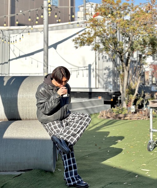 MandO（エムオー） パンツ 「MandO」チェック柄バギーイージーパンツ