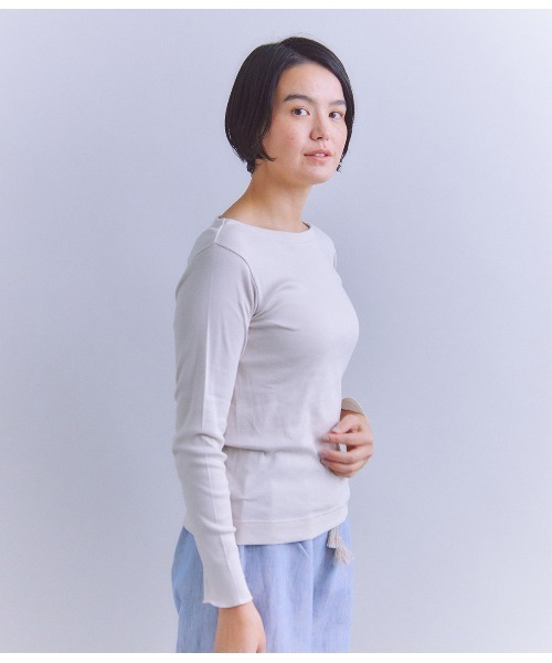 tシャツ 「LOTAS」Round Body Fraise 長袖ボートネックプルオーバー レディース