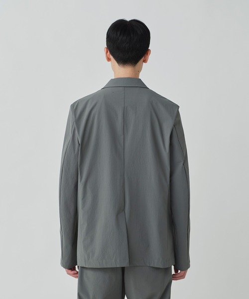 新品同様✨アンドワンダー ナイロン テーラードジャケット グレー 4 ◇【and wander アンドワンダー】ナイロン テーラードジャケット グレー 4