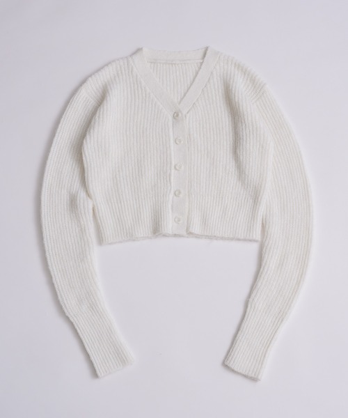 GIUNON ニットカーディガン FREE ライトブルー レディース : ZOZOTOWN