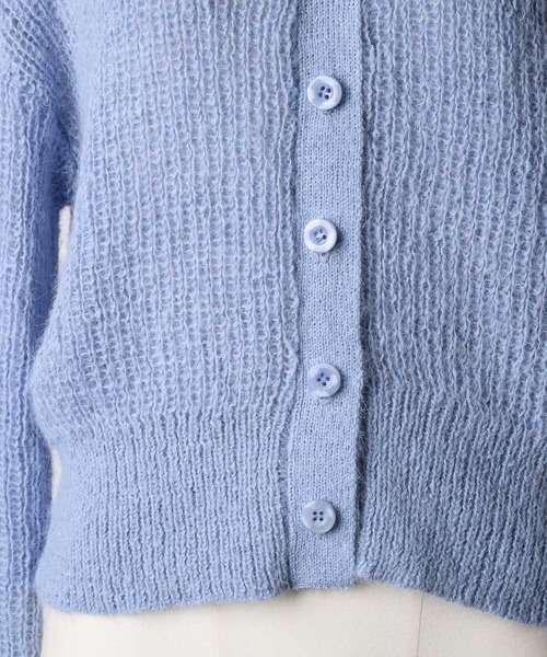 GIUNON ニットカーディガン FREE ライトブルー レディース : ZOZOTOWN