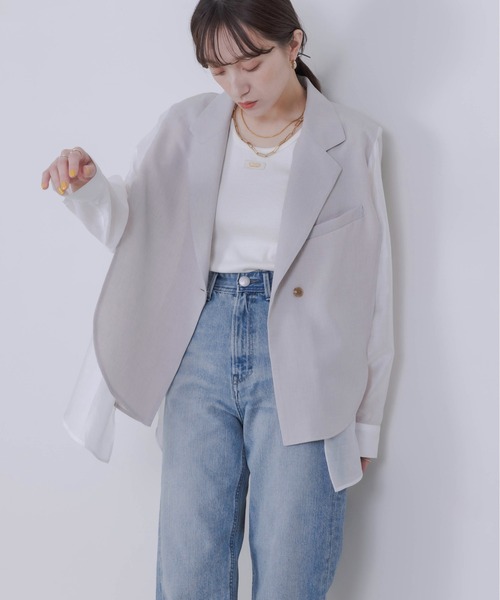 フロントレイヤードシアーテーラードジャケット Eimee Law