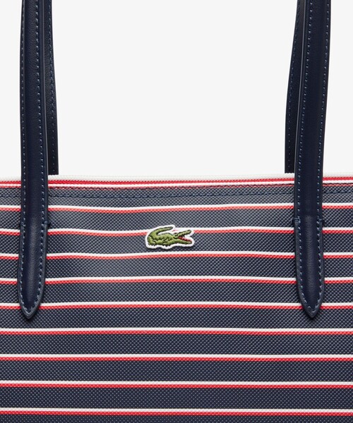 国内配送★LACOSTE★シーズナル ボーダーラージトートバッグ L.12.12コンセプトシーズナル ボーダーラージトートバッグ