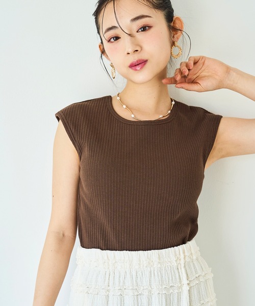 mil（ミル） tシャツ カップ付き リブタンクトップ レディース