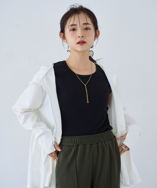 mil（ミル） tシャツ カップ付き リブタンクトップ レディース