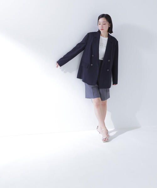 NATURAL BEAUTY BASIC ネイビー ダブルテーラードジャケット N. Natural Beauty Basic*｜テーラードダブルジャケット