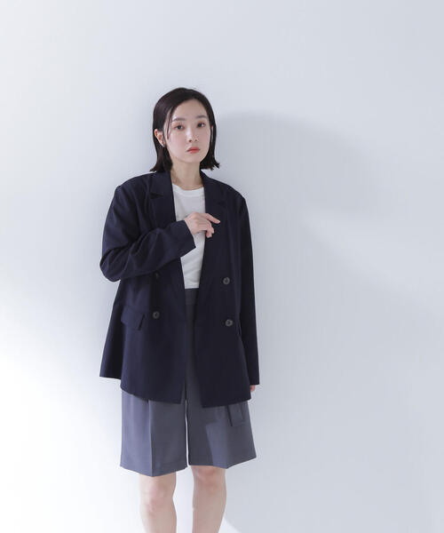 NATURAL BEAUTY BASIC ネイビー ダブルテーラードジャケット ダブルブレストテーラードジャケット | N. Natural Beauty Basic