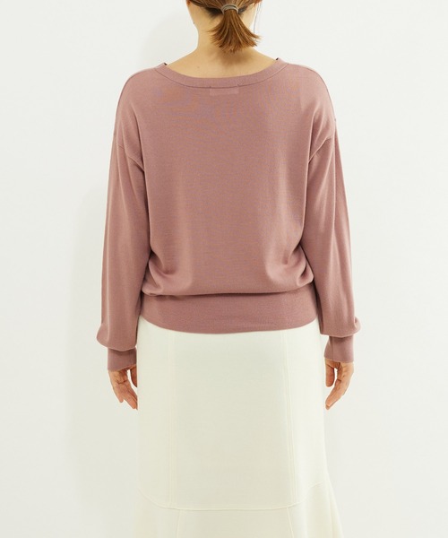 「RIVE DROITE」 Vネックニット FREE ダークグレー レディース_画像5