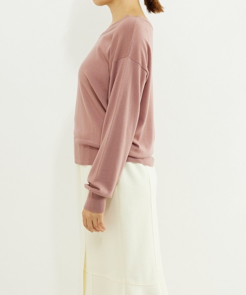 「RIVE DROITE」 Vネックニット FREE ダークグレー レディース_画像6