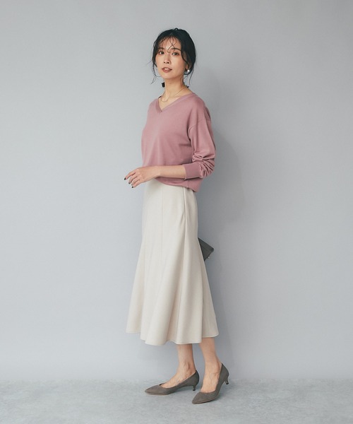 「RIVE DROITE」 Vネックニット FREE ダークグレー レディース_画像9