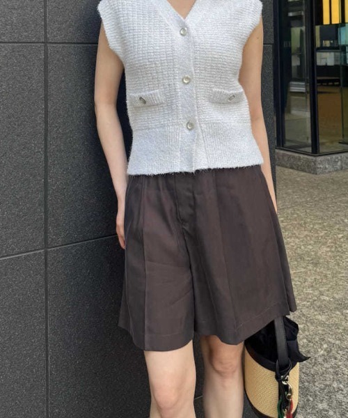 FRAY I.D パンツ ウォッシャブルクールサテンショートパンツ