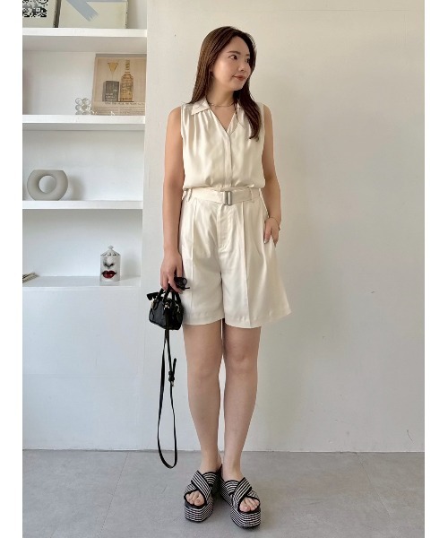 FRAY I.D パンツ ウォッシャブルクールサテンショートパンツ