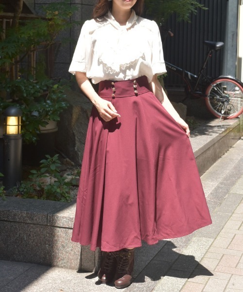ハイウエスト スカート axes femme スカート フリルサス付ハイウエストスカート