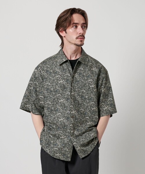 ユナイテッドアローズ　ロンシャンペイズリー キャンプカラーグランデシャツ BEAUTY＆YOUTH UNITED ARROWS シャツ ロンシャン アニマル