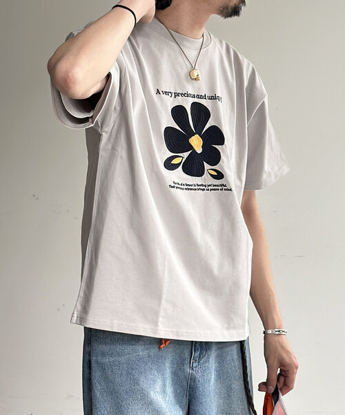 CPCM tシャツ フロントフラワー刺繍T メンズ レディース