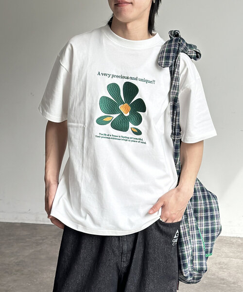 CPCM tシャツ フロントフラワー刺繍T メンズ レディース