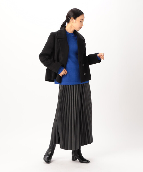 「COMME CA ISM」 ピーコート LARGE ブラック レディース_画像6