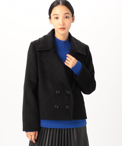 「COMME CA ISM」 ピーコート LARGE ブラック レディース_画像7