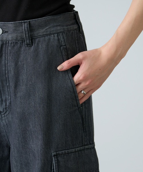 [CIAOPANIC TYPY] обработка Denim брюки MEDIUM черный женский 