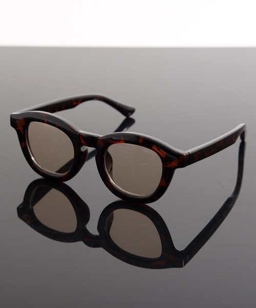 Revo. サングラス ボストン型 太縁フレーム サングラス 黒縁 カラー