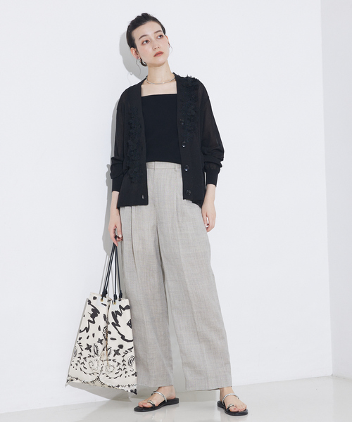カーディガン boussole×qualite フラワーエンブロカーディガン レディース qualite カーディガン boussole×qualite フラワーエンブロ