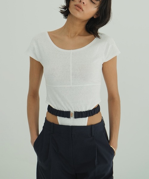 CLANE（クラネ） tシャツ 半袖 ROUND NECK HIGH CUT BODYSUITS
