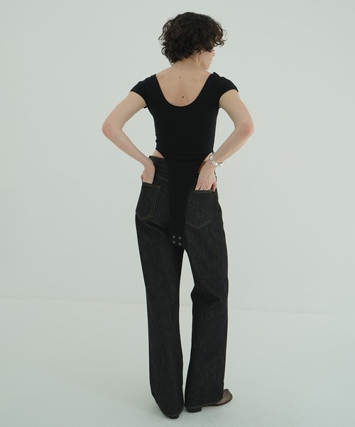 CLANE（クラネ） tシャツ 半袖 ROUND NECK HIGH CUT BODYSUITS