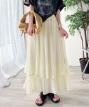 ロング スカート ゆらりシルエットなびく。プリ...の詳細画像2
