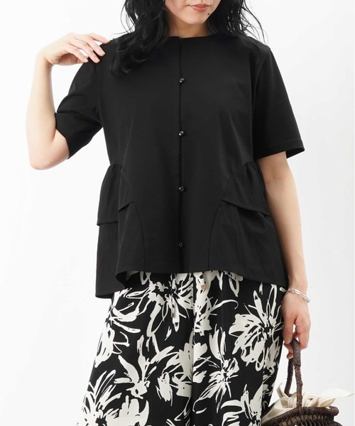 tシャツ LC/LLL 脇フリル前開きクルーネックTシャツ レディース LADY LUCK LUCA tシャツ LC/LLL 脇フリル前開きクルーネックT