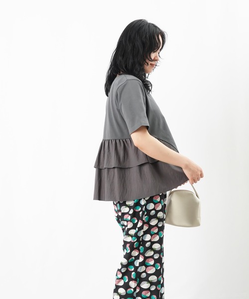LADY LUCK LUCA tシャツ LC/LLL 脇フリル前開きクルーネックT
