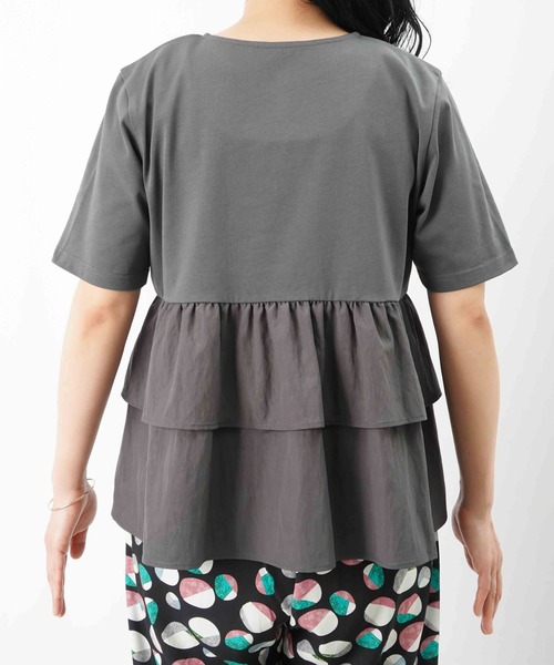 tシャツ LC/LLL 脇フリル前開きクルーネックTシャツ レディース LADY LUCK LUCA tシャツ LC/LLL 脇フリル前開きクルーネックT