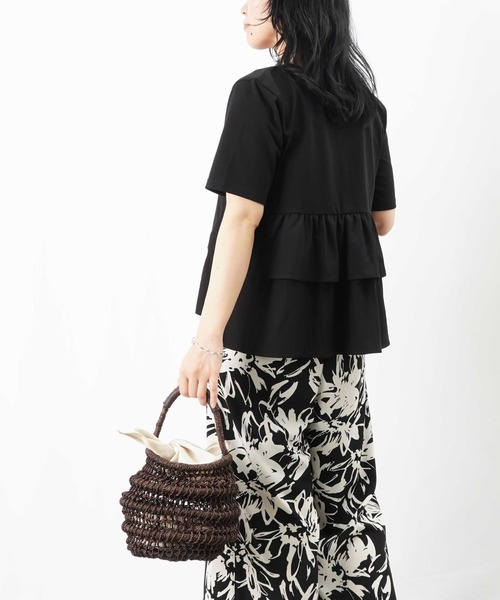 LADY LUCK LUCA tシャツ LC/LLL 脇フリル前開きクルーネックT