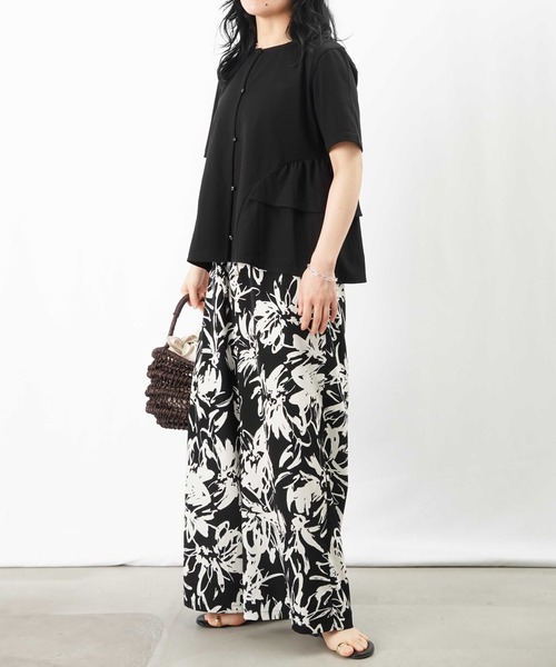 tシャツ LC/LLL 脇フリル前開きクルーネックTシャツ レディース LADY LUCK LUCA tシャツ LC/LLL 脇フリル前開きクルーネックT