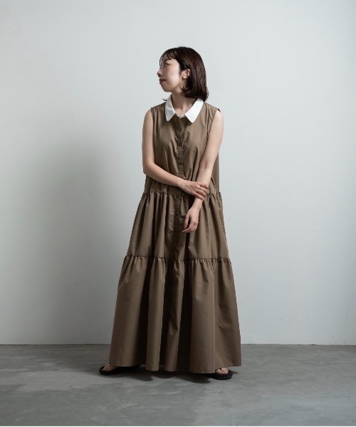 lawgy ワンピース collar tiered op / カラーティアードワンピ  