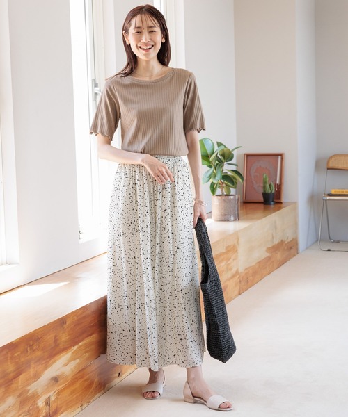 「GLOBAL WORK」 半袖カットソー MEDIUM アイボリー レディース