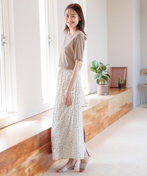 「GLOBAL WORK」 半袖カットソー MEDIUM アイボリー レディース
