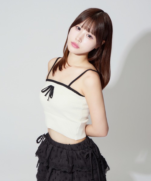 ALLuRing ChaRm キャミソール Mini Ribbon Knit Camisole / ミニリボン