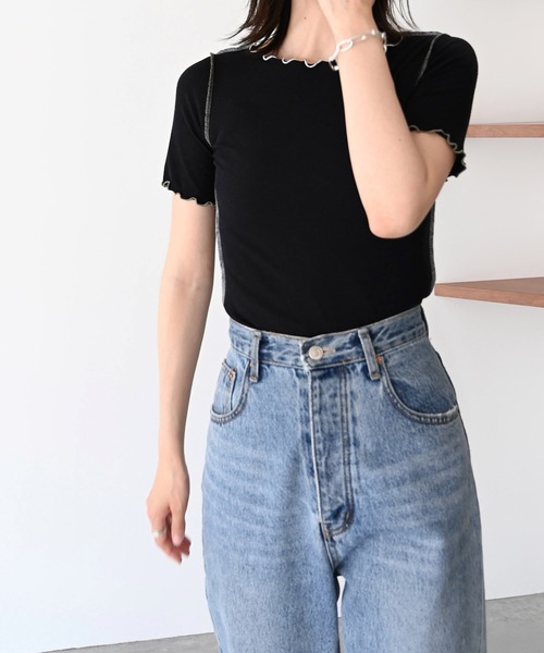 「CANAL JEAN」 「red chop works」半袖カットソー 38 オフホワイト レディース