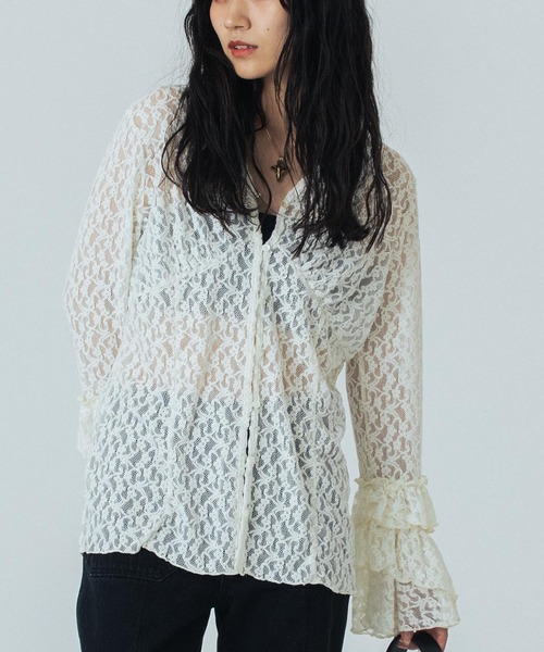 tシャツ (CREOLME)LACE L/S TOP レディース