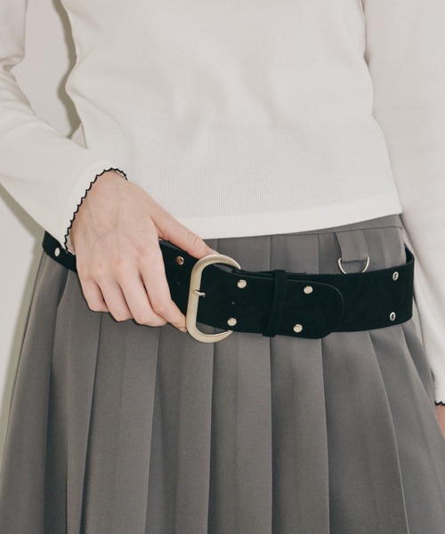 ベルト suede double studs belt / スエードダブルスタッズベルト ベルト suede double studs belt / スエードダブルスタッズベルト