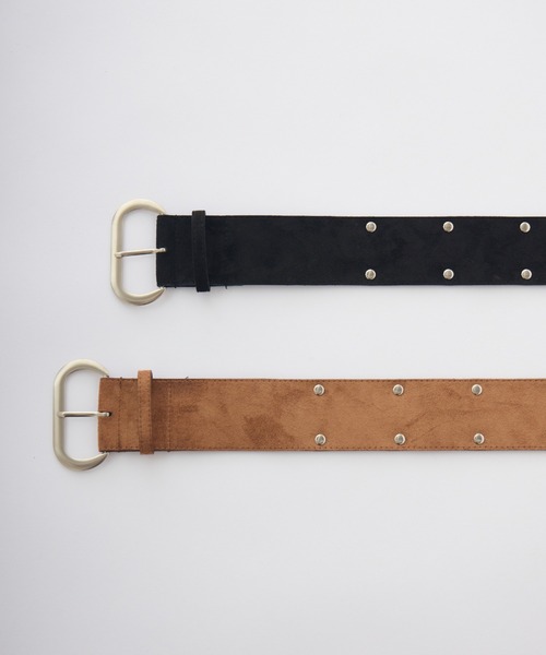 ベルト suede double studs belt / スエードダブルスタッズベルト
