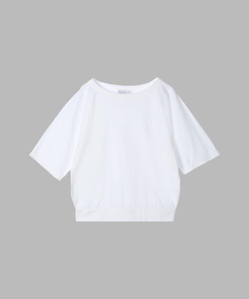 「To b. by agnes b.」 半袖カットソー 38 ホワイト レディース To b by agnes b メッセージTシャツ 38 白 ビッグシルエット