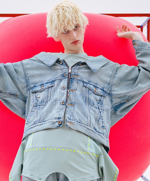 デニムジャケット gジャン TWO-IN-ONE DENIM JACKET メンズ レディースの画像